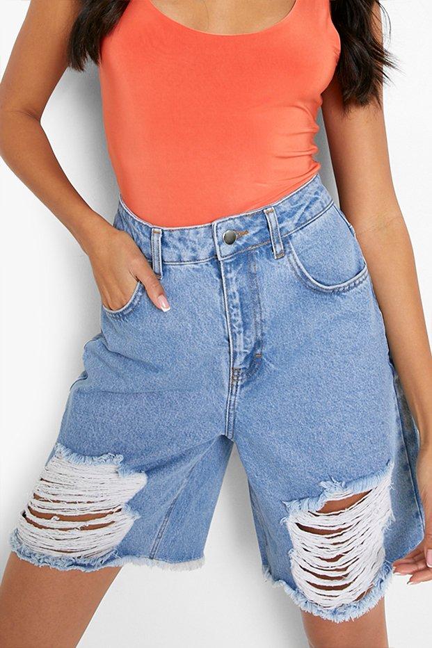 Ripped boyfriend shorts on sale